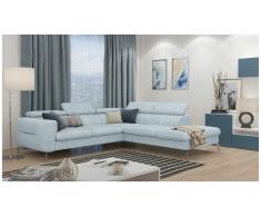 JUSTyou Diogo Canapé d'angle Bleu Velours