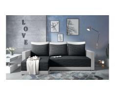 JUSTyou Kaori Canape d'angle Noir Cuir synthetique