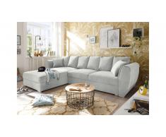 JUSTyou Harrisburg Canapé d'angle Argent