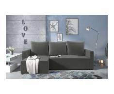 JUSTyou Kaori Canape d'angle Gris Velours