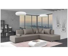 JUSTyou Livia Canapé d'angle Marron Velours