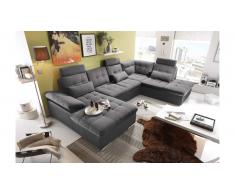 JUSTyou Mississippi Canapé d'angle Gris Anthracite