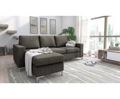 JUSTyou Eli Canapé d'angle Marron Tissu structuré