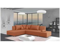JUSTyou Livia Canapé d'angle Orange Velours