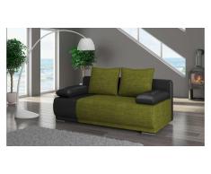 JUSTyou Roma Canapé lit sofa 95x200x90 Noir Vert