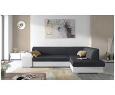 JUSTyou Piave Canapé d'angle Noir Cuir synthetique