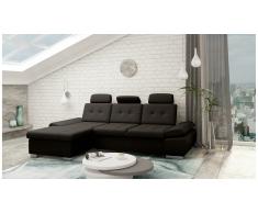 JUSTyou Carlota Canapé d'angle Marron Velours