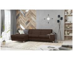 JUSTyou Lino Canapé d'angle Marron Velours