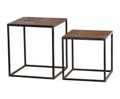 JUSTyou Sorro Table d'appoint 2-Set Teck Gris