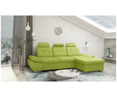 JUSTyou Carlota Canapé d'angle Vert Cuir synthétique