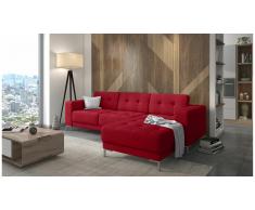 JUSTyou Tiril Canapé d'angle Rouge Velours