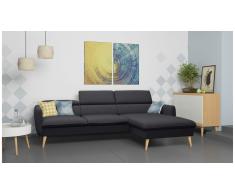 JUSTyou Nuno Canapé d'angle Gris Tissu structuré