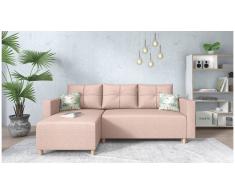 JUSTyou Lamone Canapé d'angle Rose Tissu structure