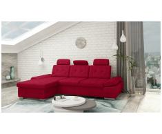 JUSTyou Carlota Canapé d'angle Rouge Velours