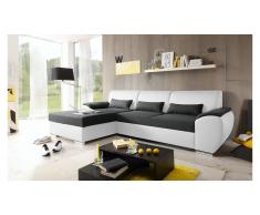 JUSTyou Alaska Canapé d'angle Blanc Anthracite