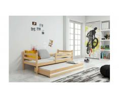 JUSTyou Kera+lit supplémentaire Lit Chene Blanc