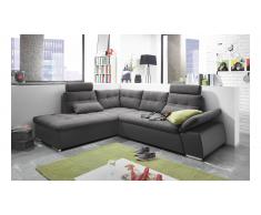 JUSTyou Missouri Canapé d'angle Gris Anthracite