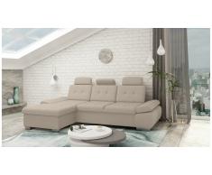 JUSTyou Carlota Canapé d'angle Marron Tissu structuré