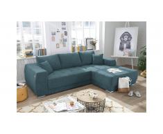 JUSTyou Ohio Canapé d'angle Bleu