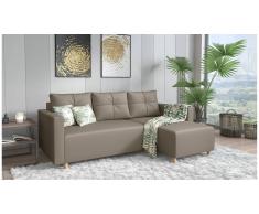 JUSTyou Livenza Canapé d'angle Marron Cuir synthetique