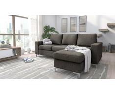 JUSTyou Eli Canapé d'angle Marron Tissu structuré