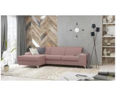 JUSTyou Lino Canapé d'angle Rose Tissu structuré