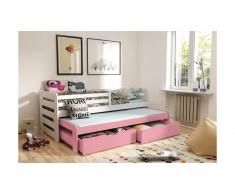 JUSTyou Kobi III Lit fonctionnel Rose 80x160 cm