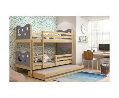 JUSTyou Ola+lit supplémentaire Lit Pin Anthracite