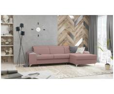 JUSTyou Lino Canapé d'angle Rose Tissu structuré