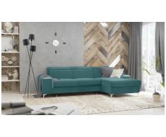 JUSTyou Lino Canapé d'angle Turquoise Velours