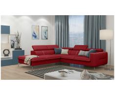 JUSTyou Diogo Canapé d'angle Rouge Cuir synthétique