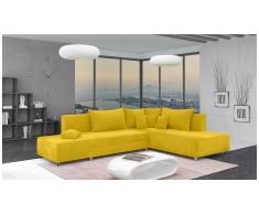 JUSTyou Livia Canapé d'angle Jaune Velours