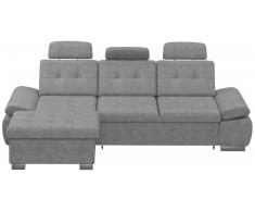 JUSTyou Carlota Canapé d'angle Gris Velours