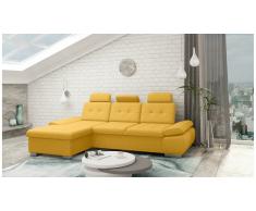 JUSTyou Carlota Canapé d'angle Jaune Velours