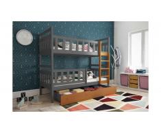 JUSTyou Tobi Lit superposé Anthracite Aulne 80x185