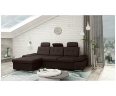 JUSTyou Carlota Canapé d'angle Marron Tissu structuré