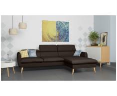 JUSTyou Nuno Canapé d'angle Marron Velours