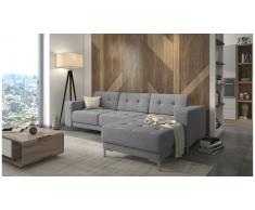 JUSTyou Tiril Canapé d'angle Gris Tissu structuré