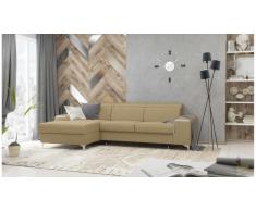 JUSTyou Lino Canapé d'angle Latte Tissu structuré