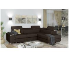 JUSTyou Caio Canapé d'angle Marron Tissu structuré