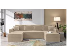 JUSTyou Savio Canape panoramique Beige Velours