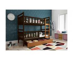 JUSTyou Tobi Lit superposé Chocolat Aulne 80x185 cm