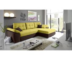JUSTyou Kentucky Canapé d'angle Marron Jaune