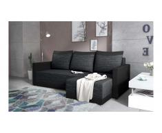 JUSTyou Tanita Canape d'angle Noir Cuir synthetique