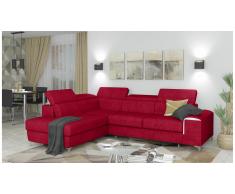 JUSTyou Caio Canapé d'angle Rouge Velours