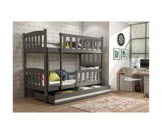 JUSTyou Frank Lit superposé Anthracite Blanc