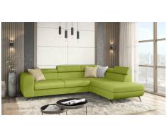 JUSTyou Corina Canapé d'angle Vert Cuir synthétique