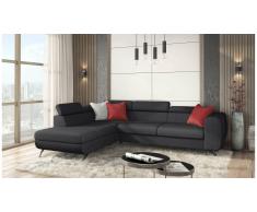 JUSTyou Corina Canapé d'angle Gris Tissu structuré