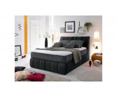 JUSTyou Pierre Lit boxspring Velours 160x200 cm Noir