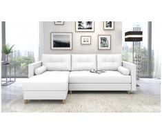 JUSTyou Nana Canape d'angle Blanc Cuir synthetique